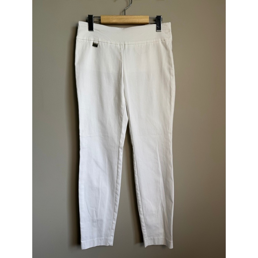 Alfani White Pull On Skinny Ankle Pants Size 2 Minimalist Career Chic Preppy Y2K